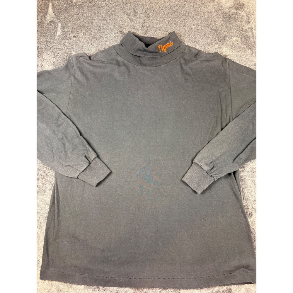 Sunbelt Sportswear Mens XL Mock Neck Long Sleeve Shirt Detroit Tigers Embroidere